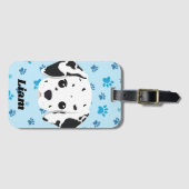 Dalmatian Blue Paw Print op maat Bagagelabel (Voorkant (horizontaal))