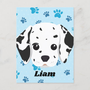 Dalmatian Blue Paw Print op maat Briefkaart