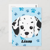 Dalmatian Blue Paw Print op maat Briefkaart (Voorkant / Achterkant)
