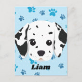 Dalmatian Blue Paw Print op maat Briefkaart (Voorkant)