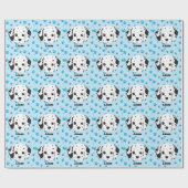Dalmatian Blue Paw Print op maat Cadeaupapier (Vlak)