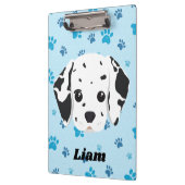 Dalmatian Blue Paw Print op maat Klembord (Links)