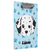 Dalmatian Blue Paw Print op maat Klembord (Rechts)