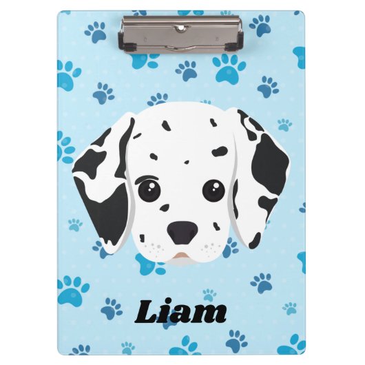 Dalmatian Blue Paw Print op maat Klembord (Voorkant)