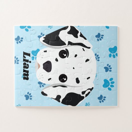 Dalmatian Blue Paw Print op maat Legpuzzel (Horizontaal)