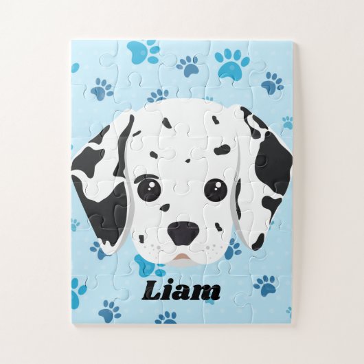 Dalmatian Blue Paw Print op maat Legpuzzel (Verticaal)