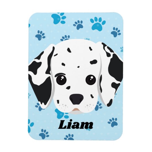Dalmatian Blue Paw Print op maat Magneet (Verticaal)
