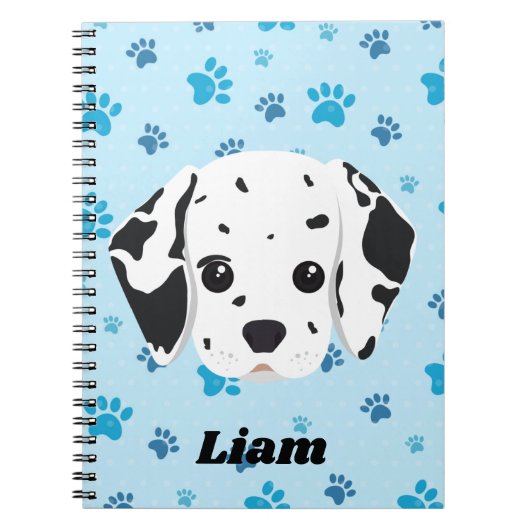Dalmatian Blue Paw Print op maat Notitieboek (Voorkant)