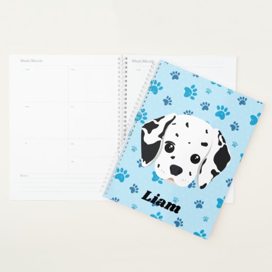 Dalmatian Blue Paw Print op maat Planner (Display)