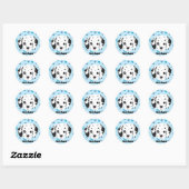 Dalmatian Blue Paw Print op maat Ronde Sticker (Vel)
