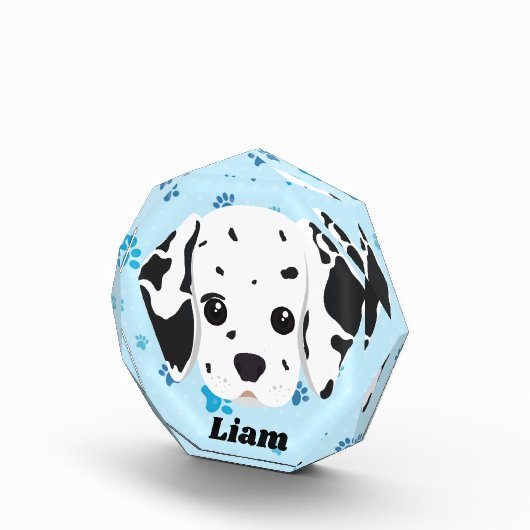 Dalmatian Blue Paw Print Personalized     Fotoblokken (Rechts)