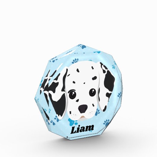 Dalmatian Blue Paw Print Personalized     Fotoblokken (Links)