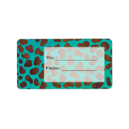 Dalmatian Brown en Blauwgroen met Monogram Etiket
