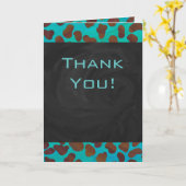 Dalmatian Brown en Blauwgroen met Monogram Kaart (Gele Bloem)