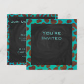 Dalmatian Brown en Blauwgroen met Monogram Kaart (Voorkant / Achterkant)