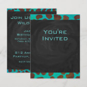 Dalmatian Brown en Blauwgroen met Monogram Kaart (Voorkant / Achterkant)