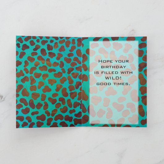 Dalmatian Brown en Blauwgroen met Monogram Kaart (Binnen)