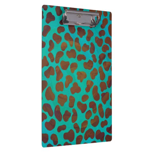 Dalmatian Brown en Blauwgroen met Monogram Klembord (Rechts)