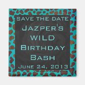 Dalmatian Brown en Blauwgroen met Monogram Magneet (Voorkant)