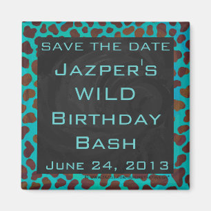 Dalmatian Brown en Blauwgroen met Monogram Magneet