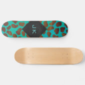 Dalmatian Brown en Blauwgroen met Monogram Skateboard (Horizontaal)
