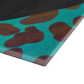 Dalmatian Brown en Blauwgroen met Monogram Snijplank (Hoek)