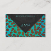 Dalmatian Brown en Blauwgroen met Monogram Visitekaartje (Achterkant)