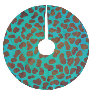 Dalmatian Bruin en Teal Print Kerstboom Rok