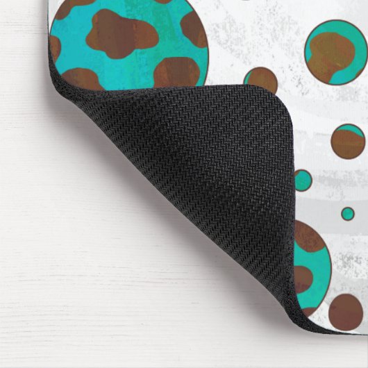 Dalmatian bruin en turquoise print muismat (Hoek)