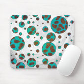 Dalmatian bruin en turquoise print muismat (Met muis)