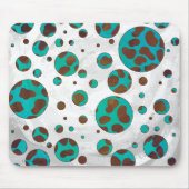 Dalmatian bruin en turquoise print muismat (Voorkant)