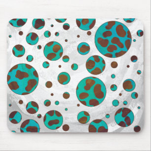 Dalmatian bruin en turquoise print muismat