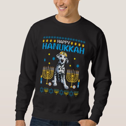 Dalmatian Chanukah Joods Oegly Hanukkah Sweater Pa (Voorkant)