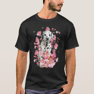 Dalmatian Cherry Blossom Flowers T-shirt