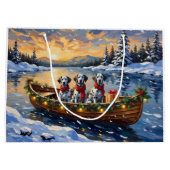 Dalmatian Christmas Boat Holiday Groot Cadeauzakje (Achterkant)