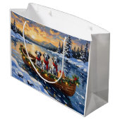 Dalmatian Christmas Boat Holiday Groot Cadeauzakje (Achterkant Gekanteld)