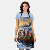 Dalmatian Christmas Boat Holiday Schort (Gedragen)