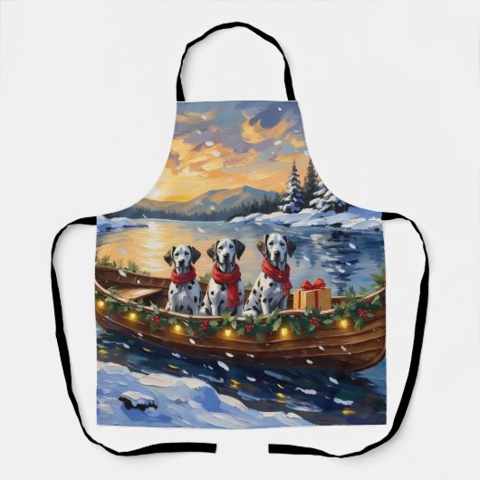 Dalmatian Christmas Boat Holiday Schort (Voorkant)