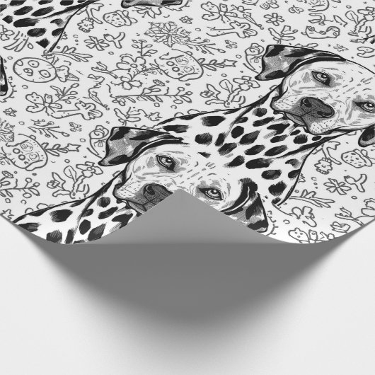 Dalmatian christmas cadeaupapier (Hoek)