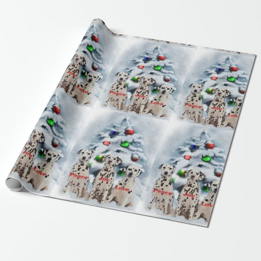 Dalmatian Christmas Cadeaupapier (Uitgerold)