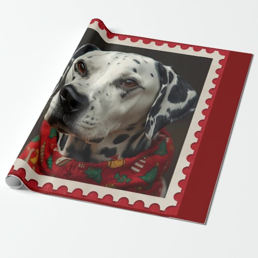Dalmatian christmas cadeaupapier (Uitgerold)