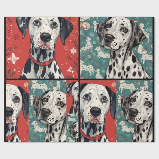 Dalmatian christmas cadeaupapier (Vlak)