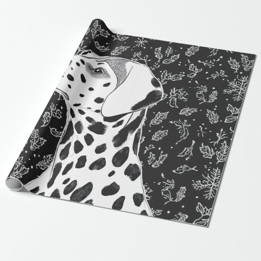 Dalmatian christmas cadeaupapier (Uitgerold)