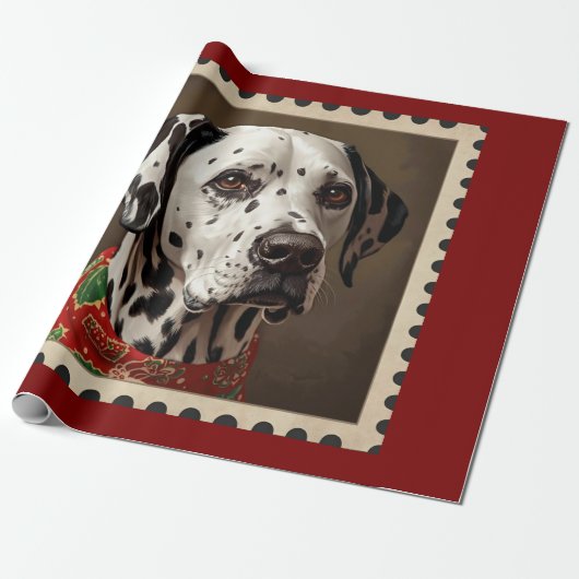 Dalmatian christmas cadeaupapier (Uitgerold)