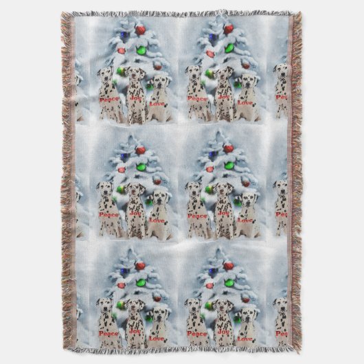 Dalmatian Christmas Deken (Voorkant Verticaal)