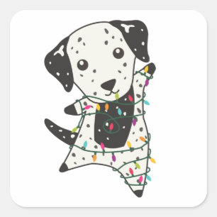 Dalmatian Christmas Dog Winter Animals Dogs Vierkante Sticker