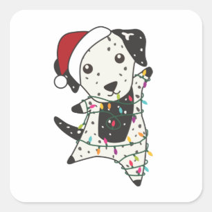 Dalmatian Christmas Dog Winter Animals Dogs Vierkante Sticker