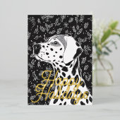 Dalmatian christmas folie feestdagenkaart (Staand Voorkant)