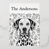 Dalmatian christmas folie feestdagenkaart (Achterkant)