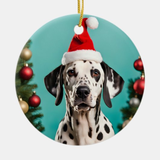 Dalmatian Christmas Keramisch Ornament (Voorkant)